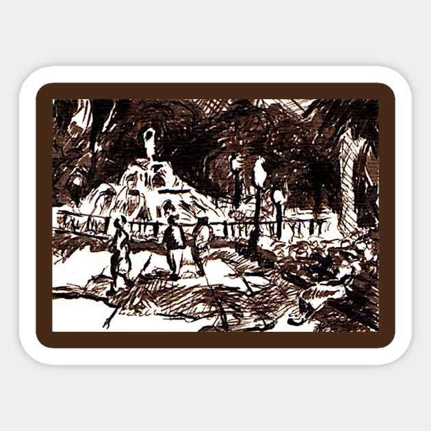 Savannah, Georgia Forsyth Park Fountain Sticker by DonWillisJrArt